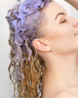 Lila Shampoo-Seifenstück