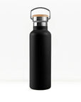 bambaw stainless steel water bottle insulated in black colour 1l on white background