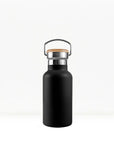 bambaw stainless steel water bottle insulated in black colour 350ml on white background