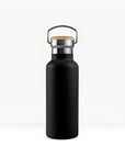 bambaw stainless steel water bottle insulated in black colour 750ml on white background