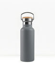 bambaw stainless steel water bottle insulated in grey colour 500ml on white background