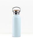 bambaw stainless steel water bottle insulated in ice blue colour 500ml on white background