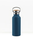 bambaw stainless steel water bottle insulated in navy blue colour 500ml on white background