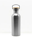 bambaw stainless steel water bottle non-insulated in steel colour 500ml on white background