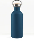 bambaw stainless steel water bottle non insulated in navy blue colour 1l on white background