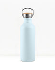 bambaw stainless steel water bottle non-insulated in ice blue colour 500ml on white background