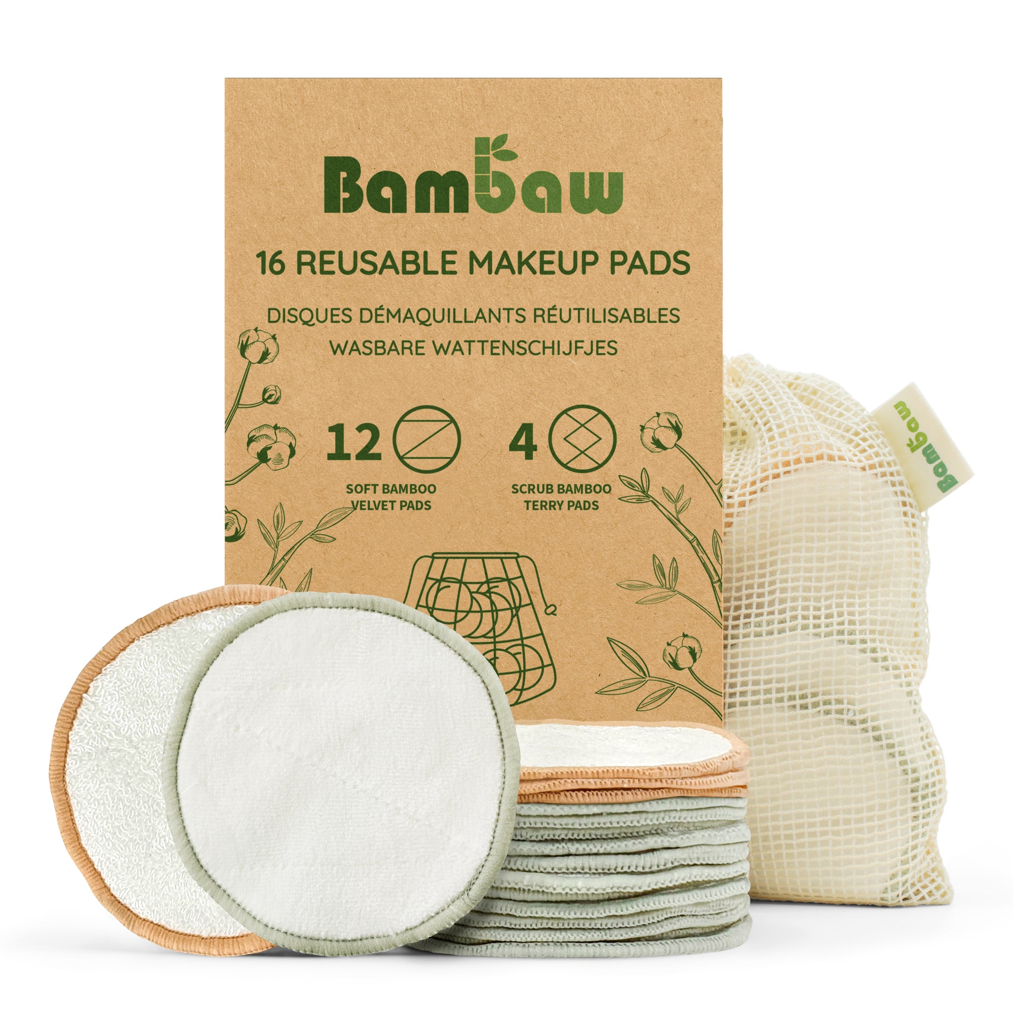 Wiederverwendbare Wattepads (x16) – Bambaw