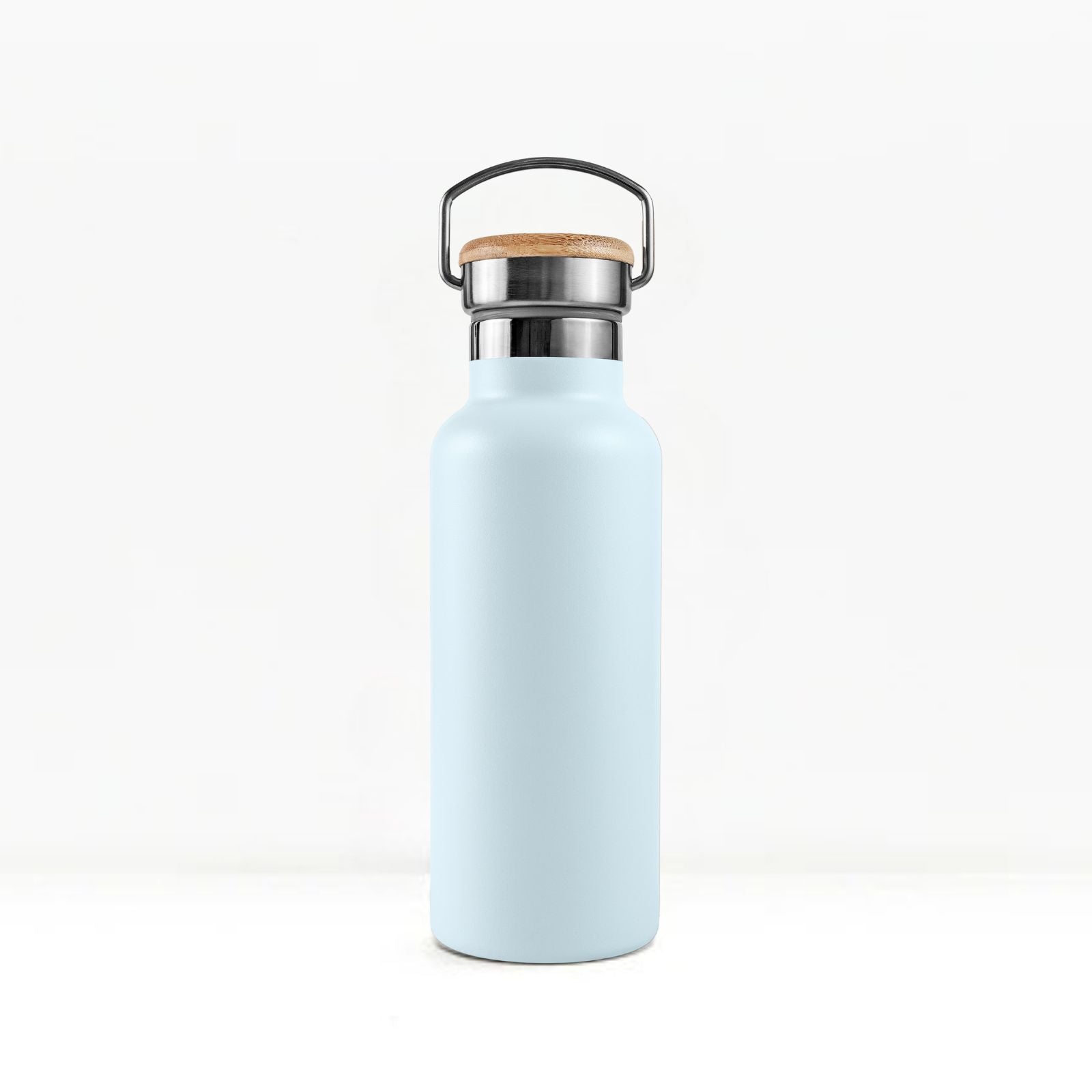 bambaw stainless steel water bottle insulated in ice blue colour 750ml on white background