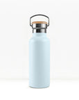 bambaw stainless steel water bottle insulated in ice blue colour 750ml on white background