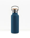bambaw stainless steel water bottle insulated in navy blue colour 750ml on white background