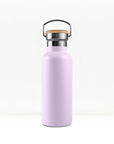 bambaw stainless steel water bottle insulated in lavender colour 750ml on white background