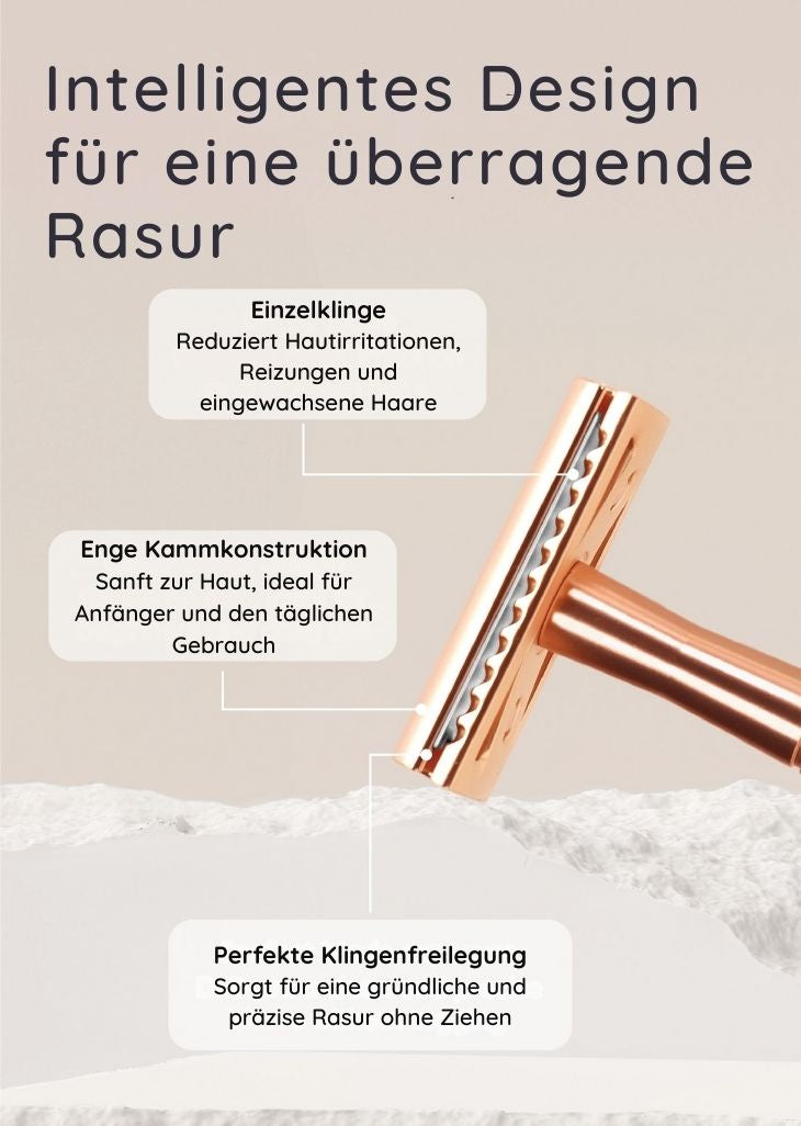 bambaw metal Shaving razor with text on a beige background