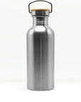 bambaw stainless steel water bottle non insulated in steel colour 1l on white background