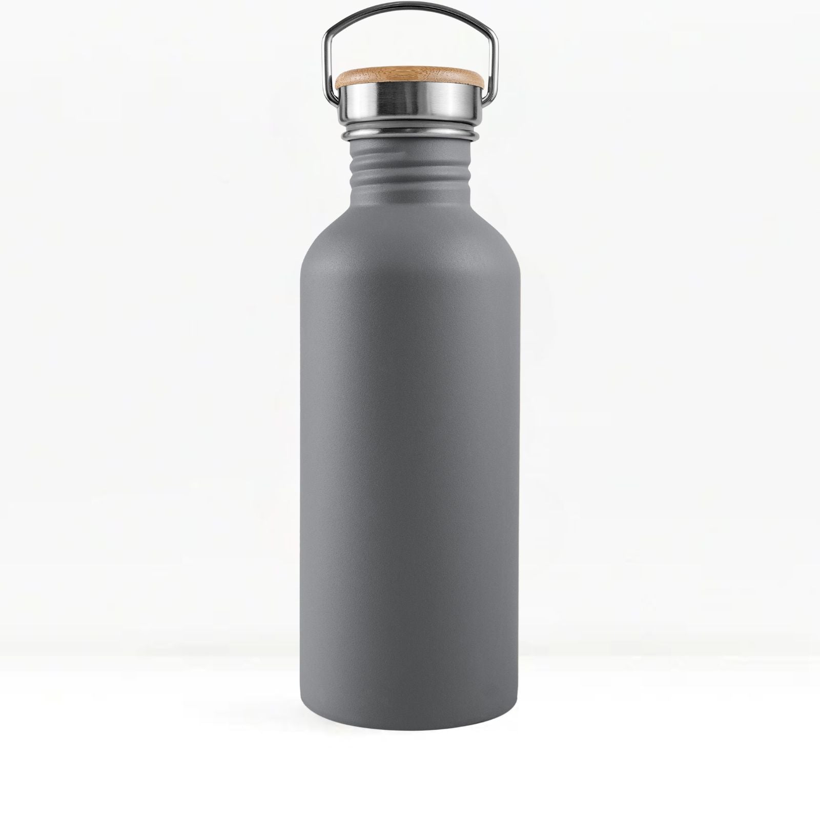 bambaw stainless steel water bottle non insulated in grey colour 1l on white background