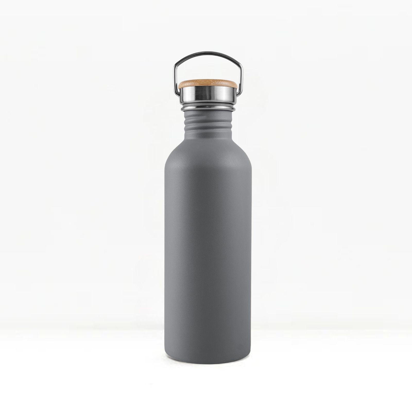 bambaw stainless steel water bottle non-insulated in grey colour 500ml on white background