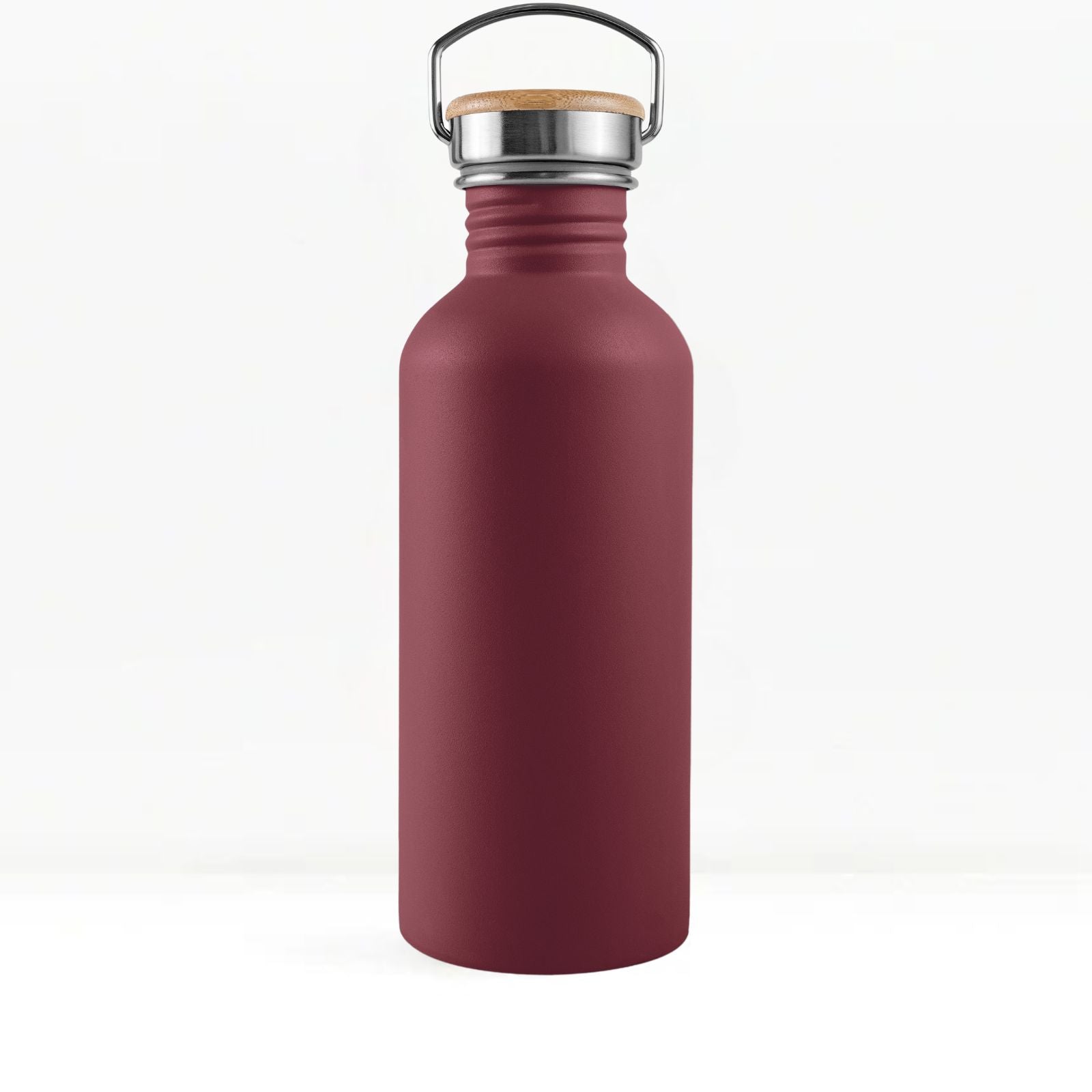bambaw stainless steel water bottle non insulated in red colour 1l on white background