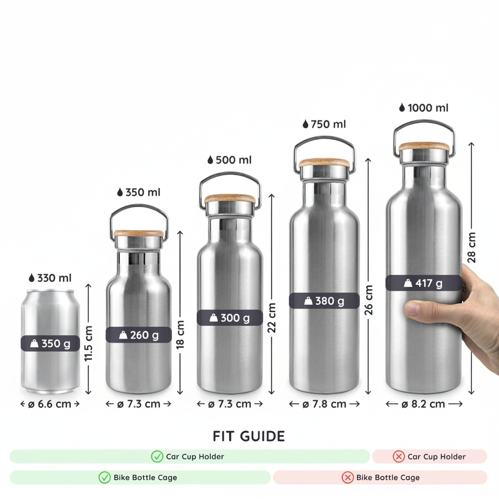 Isolierte Wasserflasche aus Edelstahl
