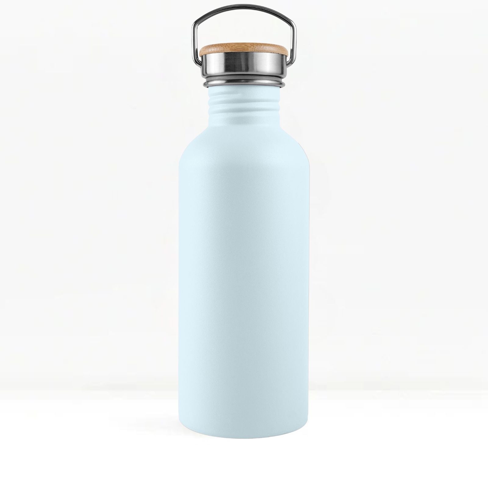 bambaw stainless steel water bottle non insulated in ice blue colour 1l on white background