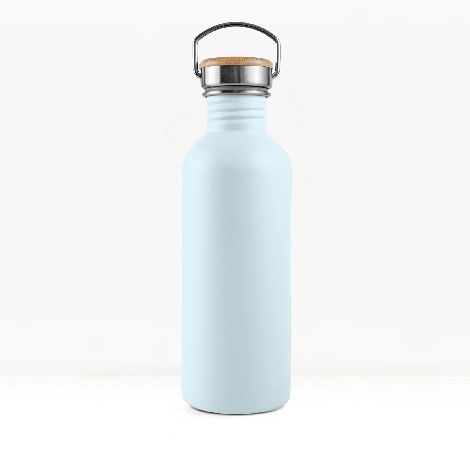 bambaw stainless steel water bottle non insulated in ice bluecolour 750ml on white background