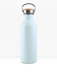 bambaw stainless steel water bottle non insulated in ice bluecolour 750ml on white background