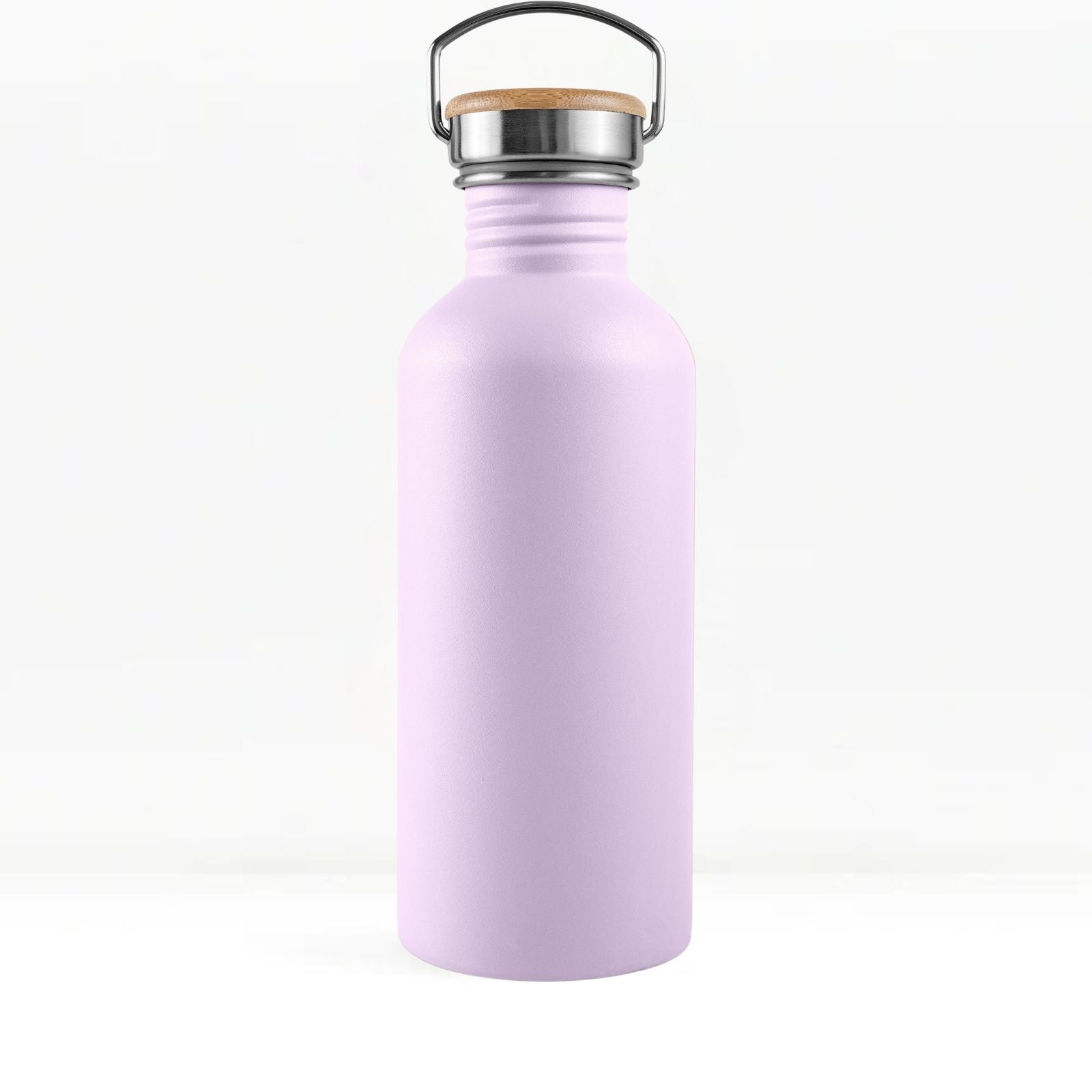 bambaw stainless steel water bottle non insulated in lavender colour 1l on white background
