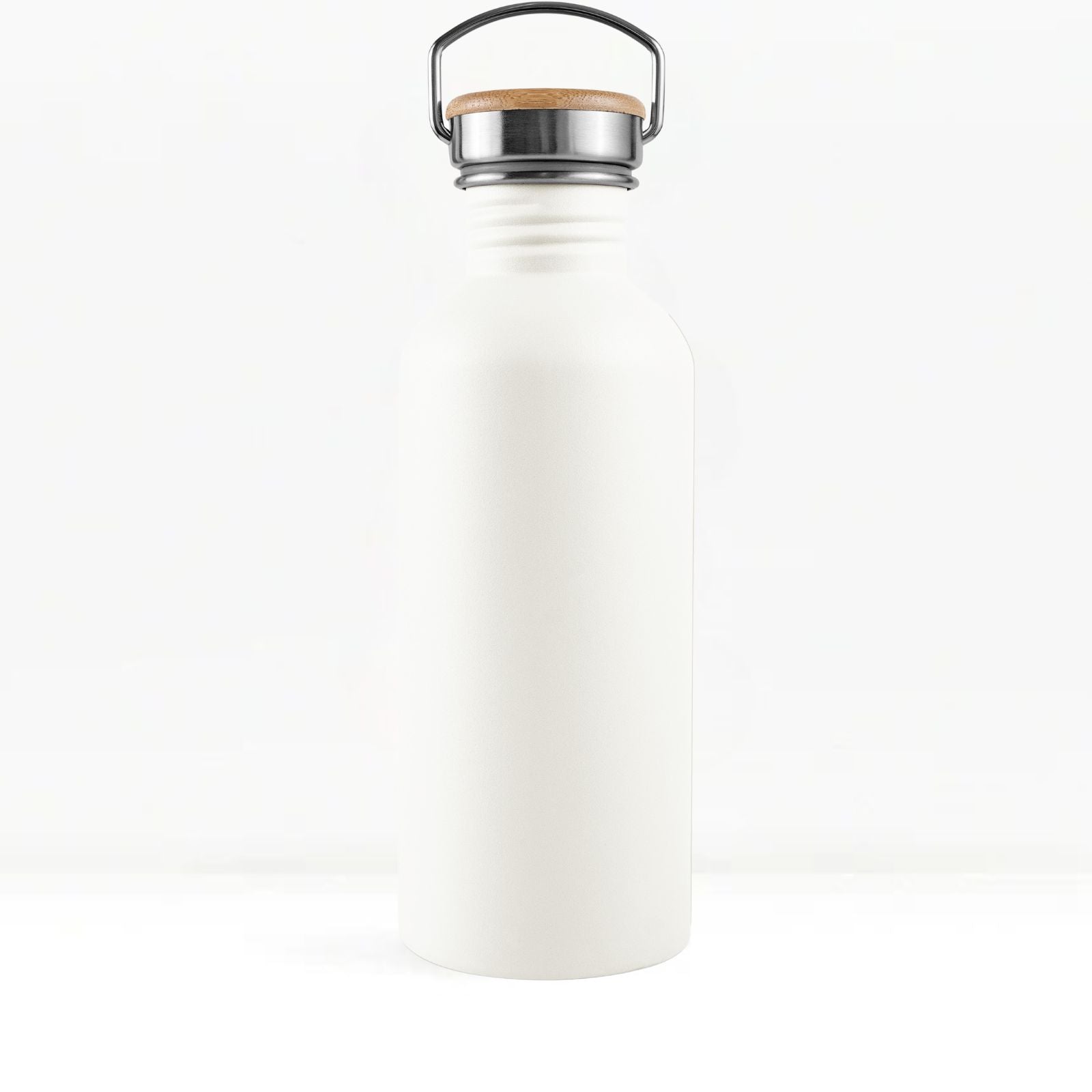 bambaw stainless steel water bottle non insulated in white colour 1l on white background